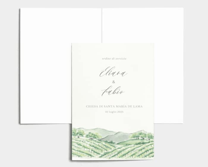 Libretto Cerimonia Nozze CON STAMPA AD ALTA QUALITÁ - Painted Winery - Libretto messa completamente PERSONALIZZABILE (ANCHE I COLORI)