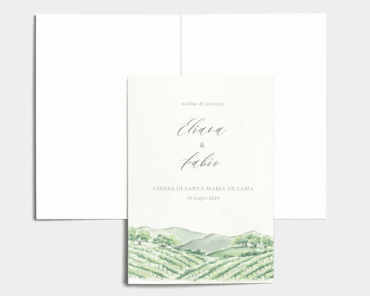 Libretto Cerimonia Nozze CON STAMPA AD ALTA QUALITÁ - Painted Winery - Libretto messa completamente PERSONALIZZABILE (ANCHE I COLORI)