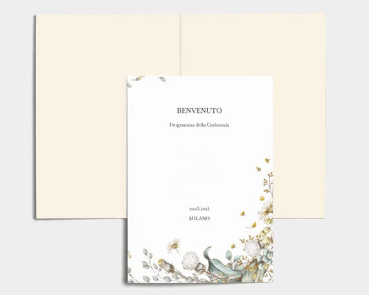 Libretto Cerimonia Nozze CON STAMPA AD ALTA QUALITÁ - Fairytale - Libretto messa completamente PERSONALIZZABILE (ANCHE I COLORI)