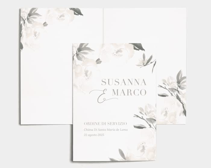 Libretto Cerimonia Nozze CON STAMPA AD ALTA QUALITÁ - Elegant Garden - Libretto messa completamente PERSONALIZZABILE (ANCHE I COLORI)