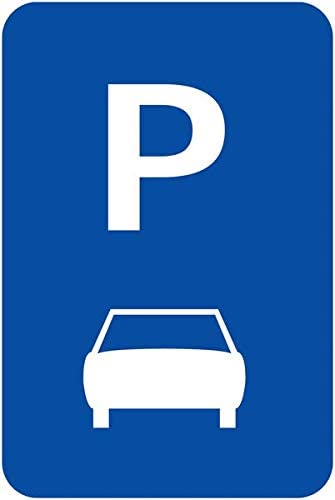 CARTELLO IN LAMIERA SCATOLATA RETTANGOLO 60X40 cm - Parcheggio auto - SEGNALE CATARIFRAGENTE