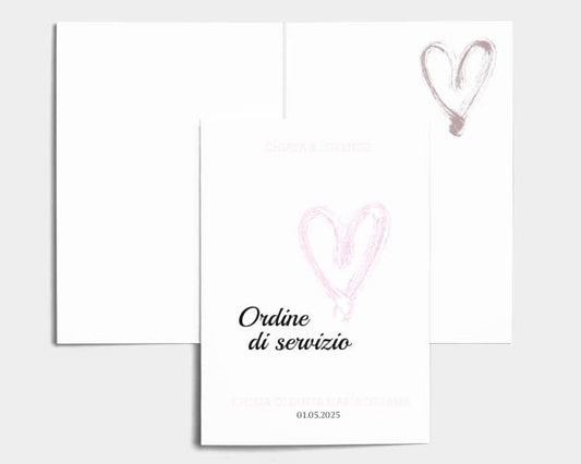 Libretto Cerimonia Nozze CON STAMPA AD ALTA QUALITÁ - Painted Heart - Libretto messa completamente PERSONALIZZABILE (ANCHE I COLORI)