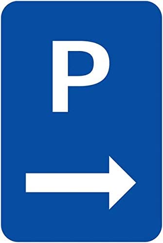 CARTELLO IN LAMIERA SCATOLATA RETTANGOLO 60X40 cm - Parcheggio freccia a destra - SEGNALE CATARIFRAGENTE