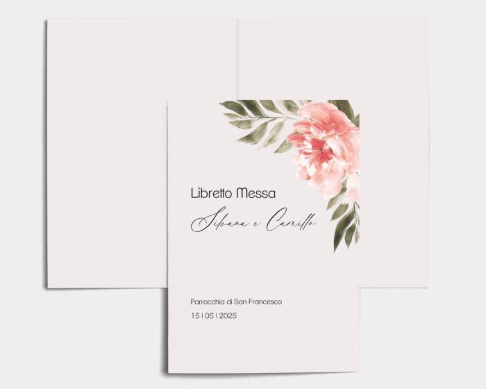 Libretto Cerimonia Nozze CON STAMPA AD ALTA QUALITÁ - Aurora - Libretto messa completamente PERSONALIZZABILE (ANCHE I COLORI)