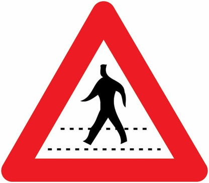 CARTELLO IN LAMIERA SCATOLATA TRIANGOLO lato 90cm - Attraversamento pedonale - SEGNALE CATARIFRAGENTE CLASSE 1 O 2 (a nido d'ape)