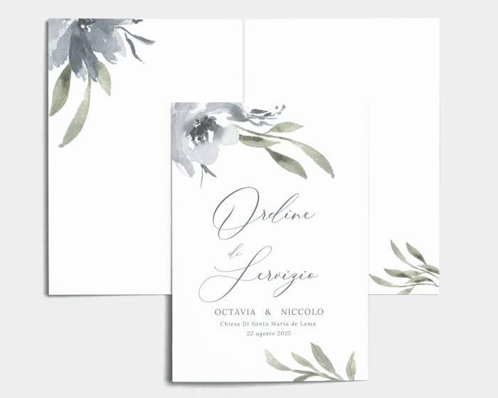 Libretto Cerimonia Nozze CON STAMPA AD ALTA QUALITÁ - Muted Floralc - Libretto messa completamente PERSONALIZZABILE (ANCHE I COLORI)