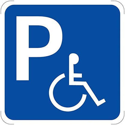 CARTELLO IN LAMIERA SCATOLATA QUADRATO 60X60 cm - Parcheggio disabili - SEGNALE CATARIFRAGENTE