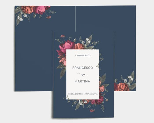 Libretto Cerimonia Nozze CON STAMPA AD ALTA QUALITÁ - Blooming Botanical - Libretto messa completamente PERSONALIZZABILE (ANCHE I COLORI)