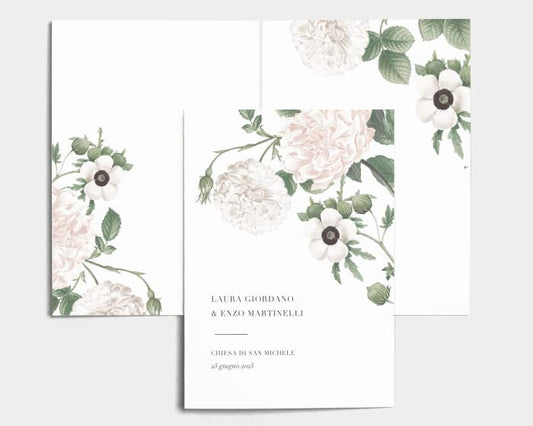 Libretto Cerimonia Nozze CON STAMPA AD ALTA QUALITÁ - Vintage Peony - Libretto messa completamente PERSONALIZZABILE (ANCHE I COLORI)