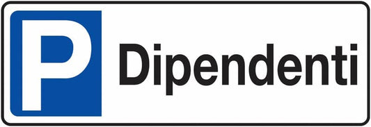 CARTELLO IN LAMIERA SCATOLATA RETTANGOLO 125X25 CM - parcheggio - Dipendenti - SEGNALE CATARIFRAGENTE CLASSE 1 O 2 (a nido d'ape)