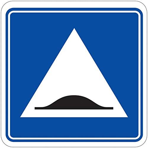 CARTELLO IN LAMIERA SCATOLATA QUADRATO 60X60 cm - pericolo per parcheggio "Dosso" - SEGNALE CATARIFRAGENTE