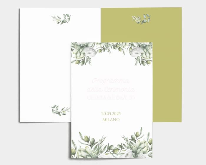 Libretto Cerimonia Nozze CON STAMPA AD ALTA QUALITÁ - Branche- Libretto messa completamente PERSONALIZZABILE (ANCHE I COLORI)