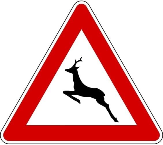 CARTELLO IN LAMIERA SCATOLATA TRIANGOLO lato 90cm - Pericolo animali selvatici - SEGNALE CATARIFRAGENTE