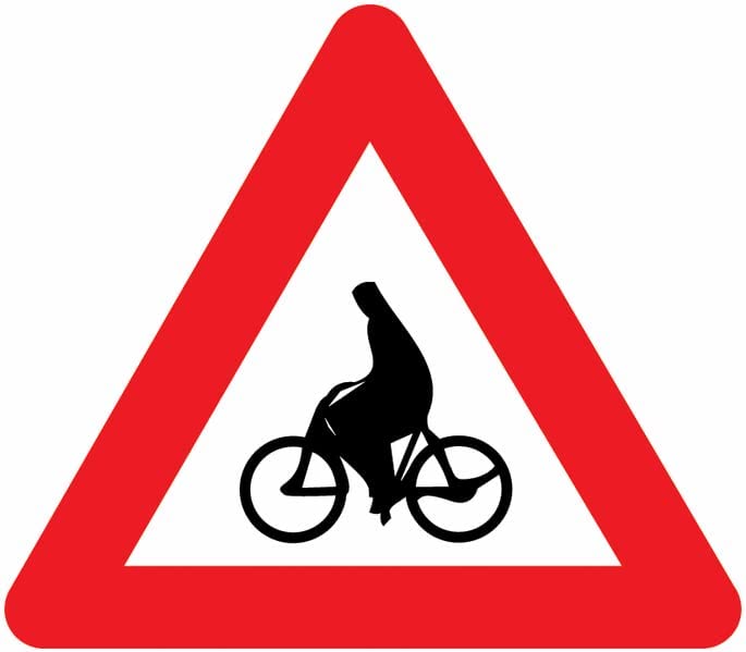 CARTELLO IN LAMIERA SCATOLATA TRIANGOLO lato 90cm - Attraversamento ciclabile - SEGNALE CATARIFRAGENTE CLASSE 1 O 2 (a nido d'ape)