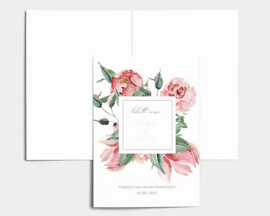 Libretto Cerimonia Nozze CON STAMPA AD ALTA QUALITÁ - Summer Blossom - Libretto messa completamente PERSONALIZZABILE (ANCHE I COLORI)