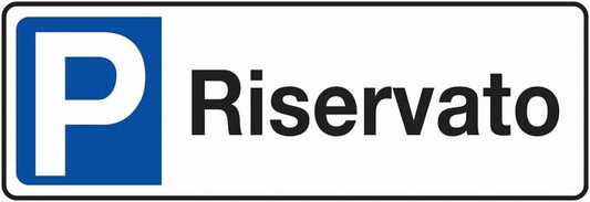 CARTELLO IN LAMIERA SCATOLATA RETTANGOLO 125X25 CM - parcheggio - Riservato - SEGNALE CATARIFRAGENTE CLASSE 1 O 2 (a nido d'ape)