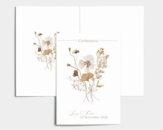 Libretto Cerimonia Nozze CON STAMPA AD ALTA QUALITÁ - Autumn Wildflowers - Libretto messa completamente PERSONALIZZABILE (ANCHE I COLORI)