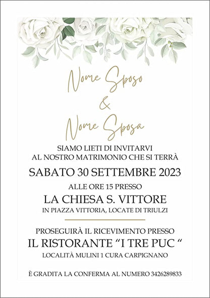 Partecipazioni di Matrimonio Personalizzate IN PLEXIGLASS CON STAMPA AD ALTA QUALITÁ - FIORI VIOLA 3 - completamente PERSONALIZZABILE