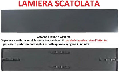 CARTELLO IN LAMIERA SCATOLATA RETTANGOLO 125X25 CM - Parcheggio riservato ai disabili - SEGNALE CATARIFRAGENTE CLASSE 1 O 2 (a nido d'ape)