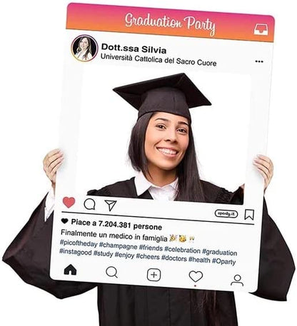 CORNICE SOCIAL PERSONALIZZABILE CON NOMI E DATA - Graduation Party - CON STAMPA AD ALTA QUALITÁ