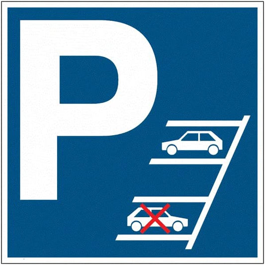 CARTELLO IN LAMIERA SCATOLATA QUADRATO 60X60 cm - obbligo per parcheggio in retromarcia - SEGNALE CATARIFRAGENTE