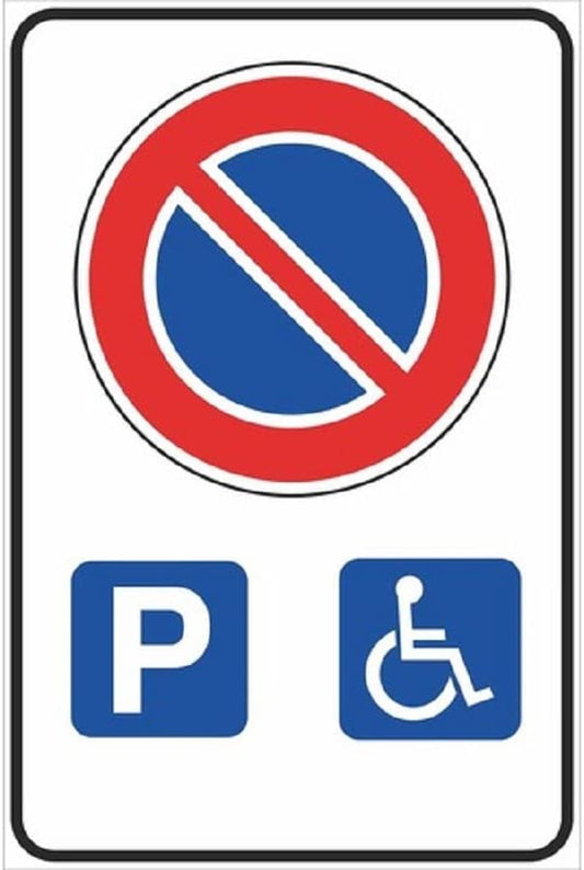 CARTELLO IN LAMIERA SCATOLATA RETTANGOLO 60X40 cm - sosta consentita a particolari categorie - SEGNALE CATARIFRAGENTE