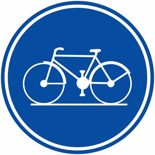 CARTELLO IN LAMIERA SCATOLATA DISCO diametro 60 cm - pista ciclabile obbligatoria - SEGNALE CATARIFRAGENTE