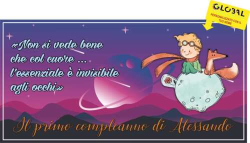 BANNER STRISCIONE primo compleanno - IL PICCOLO PRINCIPE M3 - CON TUO NOME bimbo