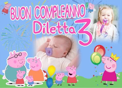 Banner Compleanno Personalizzato Winx - 100x50 Cm, PVC, Con Foto E Nome, Per Esterni - Foto 3