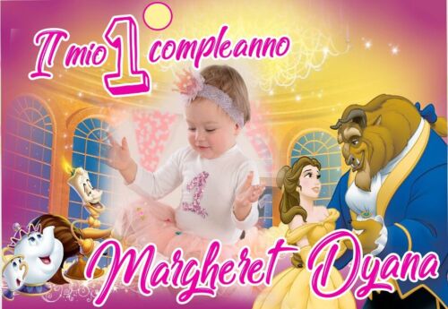STRISCIONE compleanno - Vaiana Oceania Moana - CON NOME foto ed età bi STRISCIONE compleanno - Vaiana Oceania Moana - CON NOME foto ed età bi