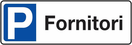 CARTELLO IN LAMIERA SCATOLATA RETTANGOLO 125X25 CM - parcheggio - Fornitori - SEGNALE CATARIFRAGENTE CLASSE 1 O 2 (a nido d'ape)