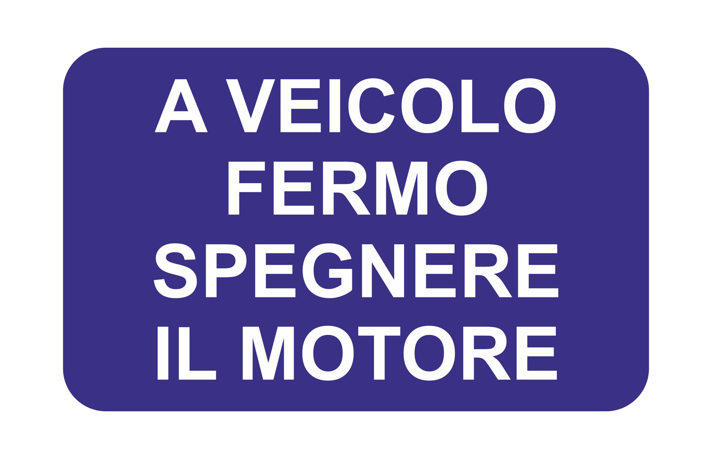 A VEICOLO FERMO SPEGNERE IL MOTORE - CARTELLO SEGNALETICO ISO 7010 in Adesivo Resistente, Pannello in Forex, Pannello In Alluminio o in Plexiglas