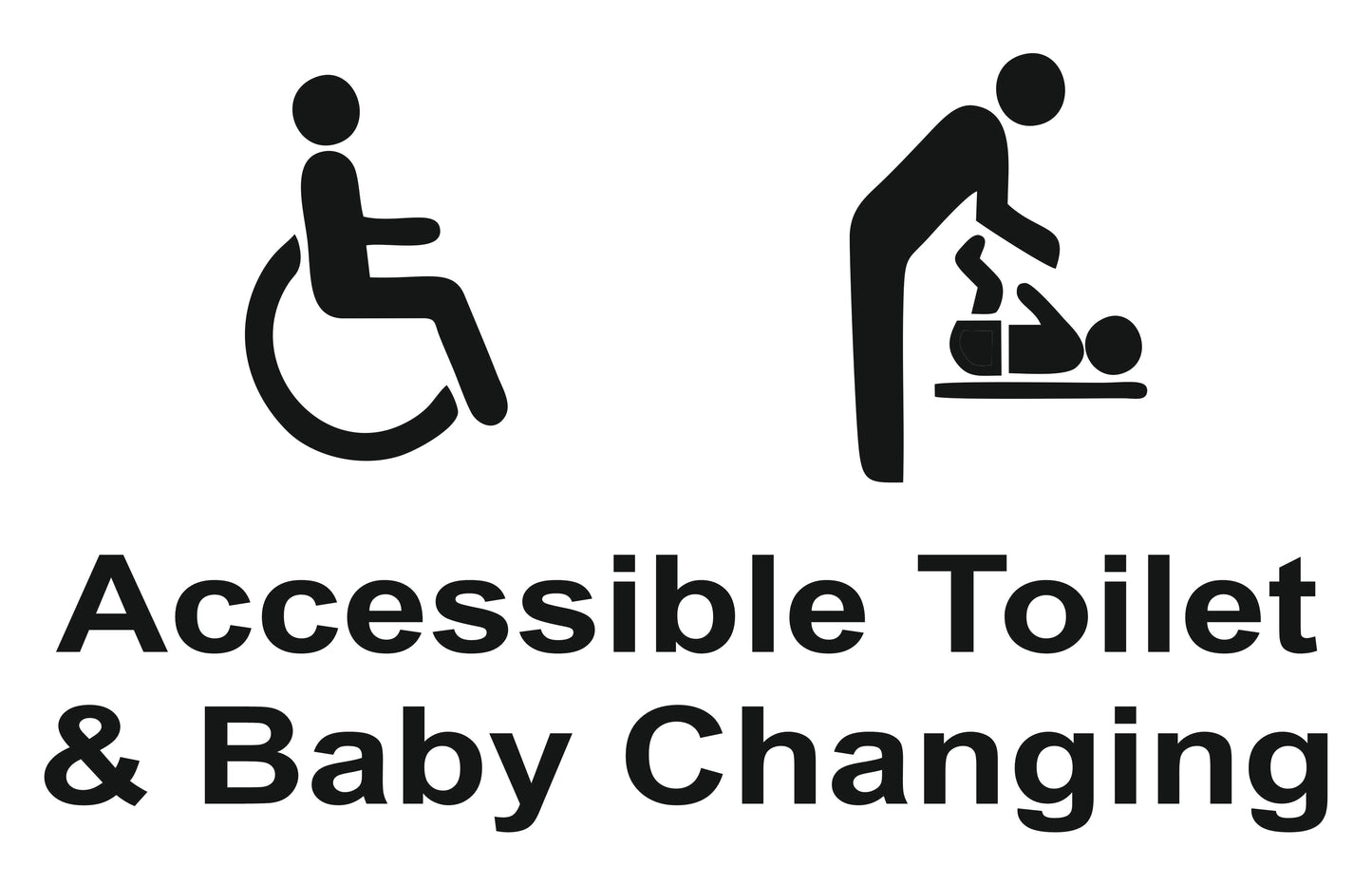 Accessible ToiletBaby Changing - CARTELLO SEGNALETICO ISO 7010 in Adesivo Resistente, Pannello in Forex, Pannello In Alluminio o in Plexiglas