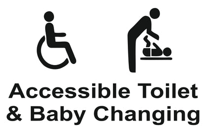 Accessible ToiletBaby Changing - CARTELLO SEGNALETICO ISO 7010 in Adesivo Resistente, Pannello in Forex, Pannello In Alluminio o in Plexiglas