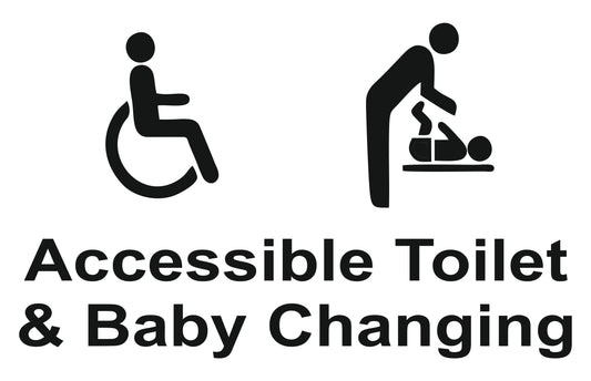 Accessible ToiletBaby Changing - CARTELLO SEGNALETICO ISO 7010 in Adesivo Resistente, Pannello in Forex, Pannello In Alluminio o in Plexiglas