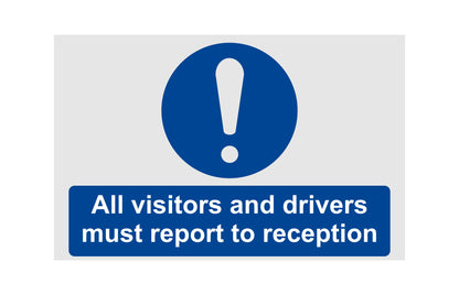 All Visitors & Drivers - CARTELLO SEGNALETICO ISO 7010 in Adesivo Resistente, Pannello in Forex, Pannello In Alluminio o in Plexiglas