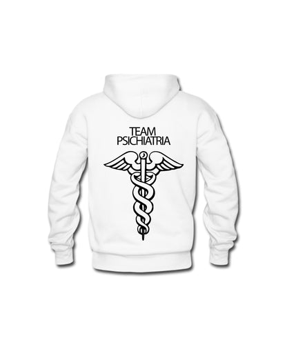 Felpa Cappuccio Uomo o Donna Cotone Basic Super vestibilità Top qualità - Team psichiatria - Personalizzata con Nome