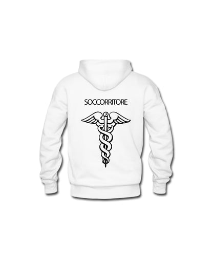 Felpa Cappuccio Uomo o Donna Cotone Basic Super vestibilità Top qualità - Ruolo soccorritore - Personalizzata con Nome