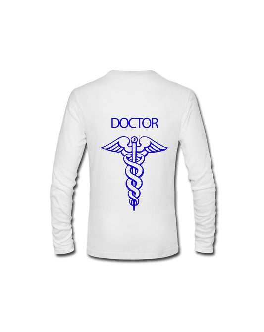 Felpa Girocollo Uomo o Donna Cotone Basic Super vestibilità Top qualità - Ruolo di medico DOCTOR - Personalizzata con Nome