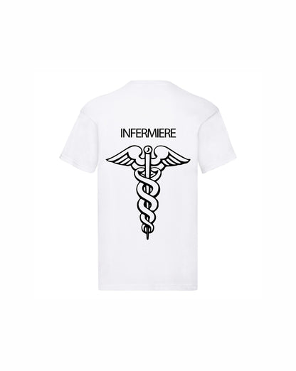 T-Shirt Uomo o Donna Cotone Basic Super vestibilità Top qualità - Ruolo di Infermiere - Personalizzata con Nome
