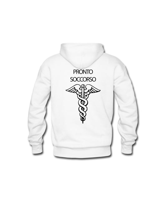 Felpa Cappuccio Uomo o Donna Cotone Basic Super vestibilità Top qualità - Operatore Pronto Soccorso - Personalizzata con Nome