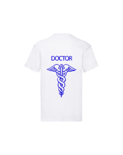 T-Shirt Uomo o Donna Cotone Basic Super vestibilità Top qualità - Ruolo di medico DOCTOR croce  - Personalizzata con Nome