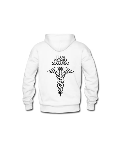 Felpa Cappuccio Uomo o Donna Cotone Basic Super vestibilità Top qualità - Team Pronto Soccorso - Personalizzata con Nome