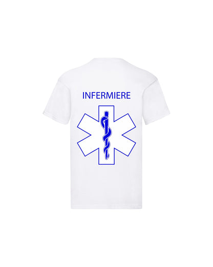 T-Shirt Uomo o Donna Cotone Basic Super vestibilità Top qualità - Ruolo di Infermiere Croce - Personalizzata con Nome