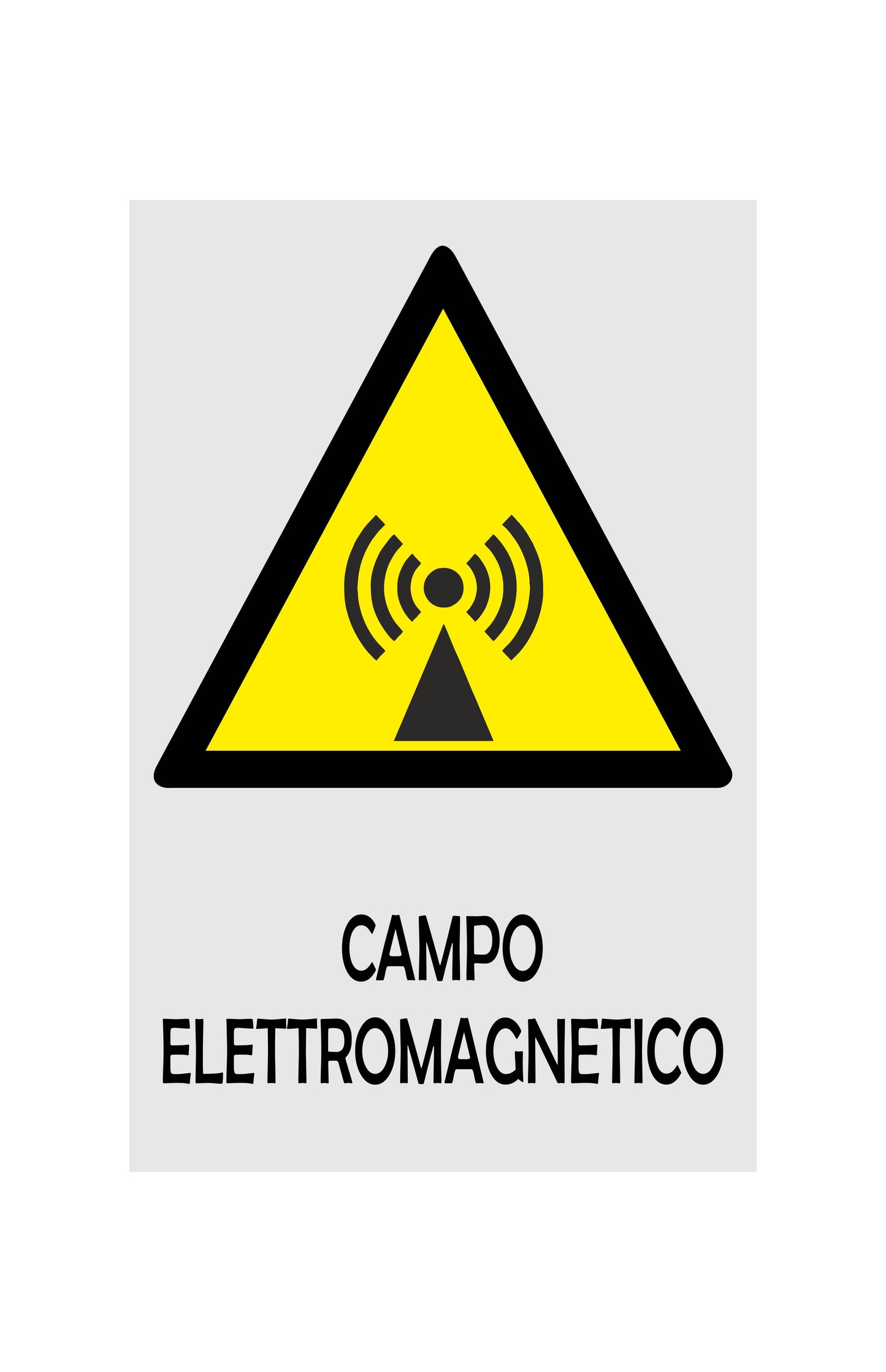 CAMPO ELETTROMAGNETICO - CARTELLO SEGNALETICO ISO 7010 in Adesivo Resistente, Pannello in Forex, Pannello In Alluminio o in Plexiglas