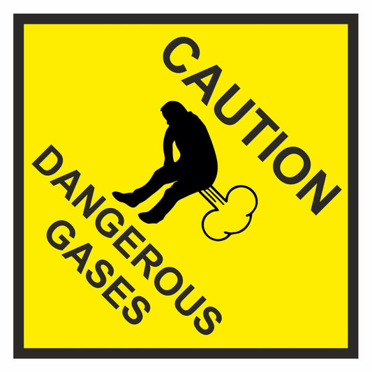 CAUTION DANGEROUS GAS - CARTELLO SEGNALETICO ROTONDO ISO 7010 - Adesivo Extra Resistente, Pannello in Forex, Pannello In Alluminio