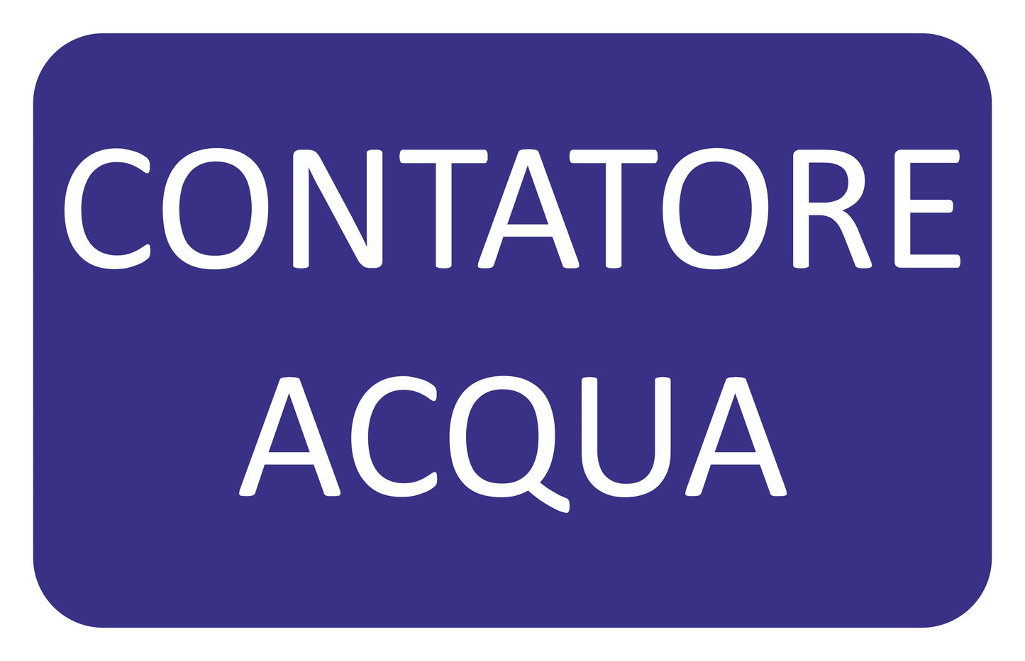 CONTATORE ACQUA - CARTELLO SEGNALETICO ISO 7010 in Adesivo Resistente, Pannello in Forex, Pannello In Alluminio o in Plexiglas