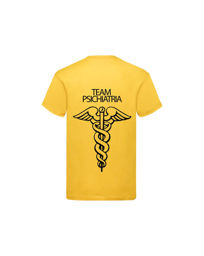 T-Shirt Uomo o Donna Cotone Basic Super vestibilità Top qualità - Team psichiatria - Personalizzata con Nome
