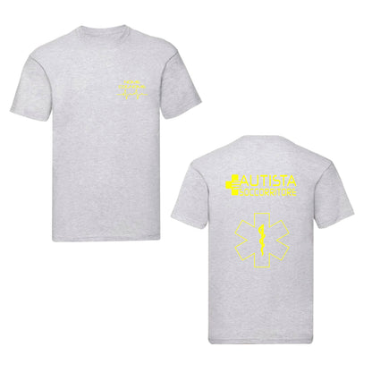 T-Shirt Uomo o Donna Cotone Basic Super vestibilità Top qualità - Autista soccorritore Giallo - Personalizzata con Nome