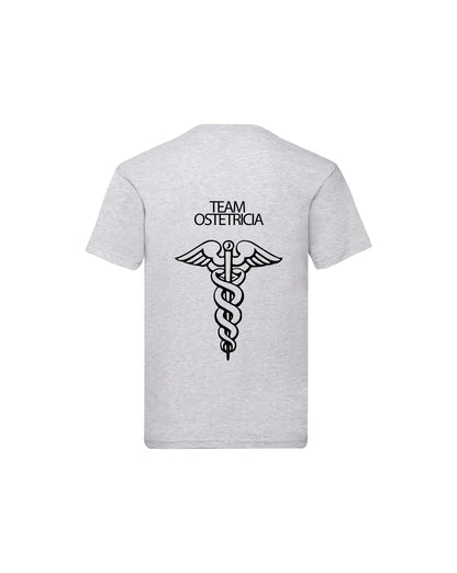 T-Shirt Uomo o Donna Cotone Basic Super vestibilità Top qualità - Team Ostetricia - Personalizzata con Nome
